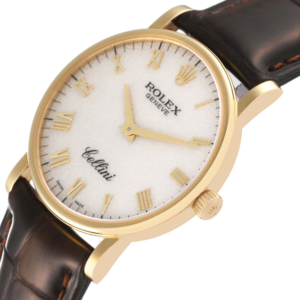 Rolex Cellini Classic Yellow Gold Ivory Anniversary Dial Watch 5115 Card