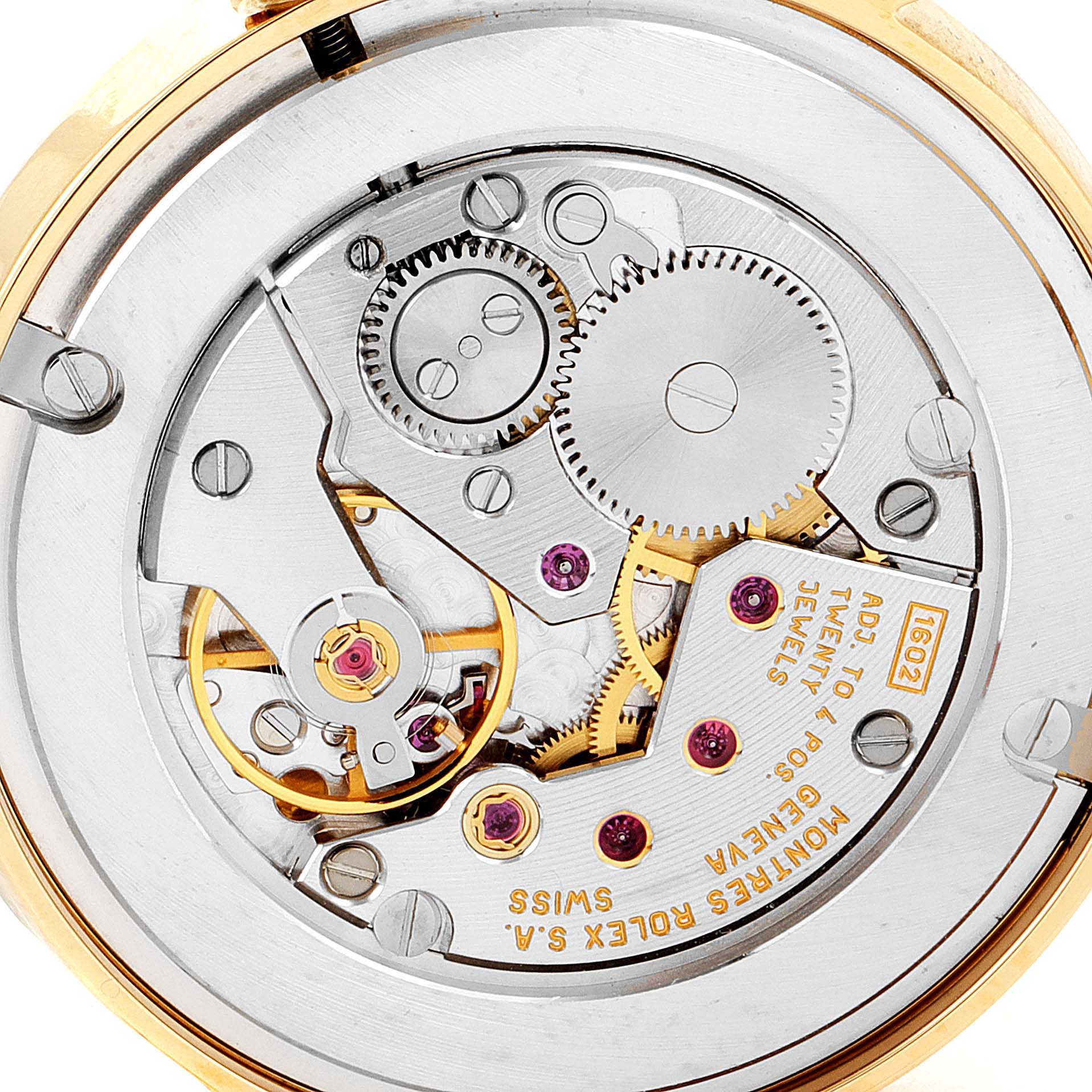 Rolex Cellini Classic Yellow Gold MOP Dial Black Strap Watch 5115