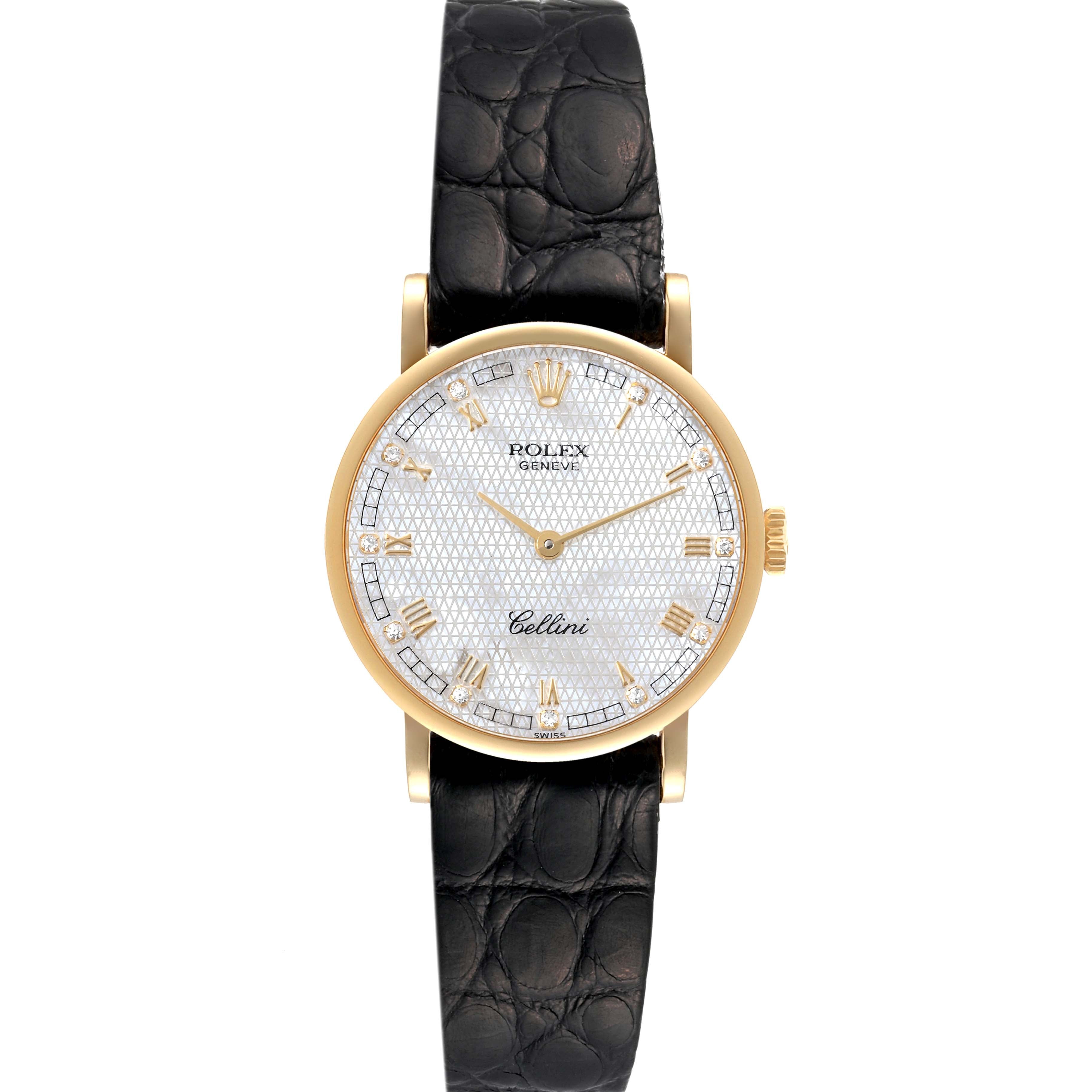 Rolex Cellini Classic Yellow Gold MOP Dial Ladies Watch 5109 Box Papers