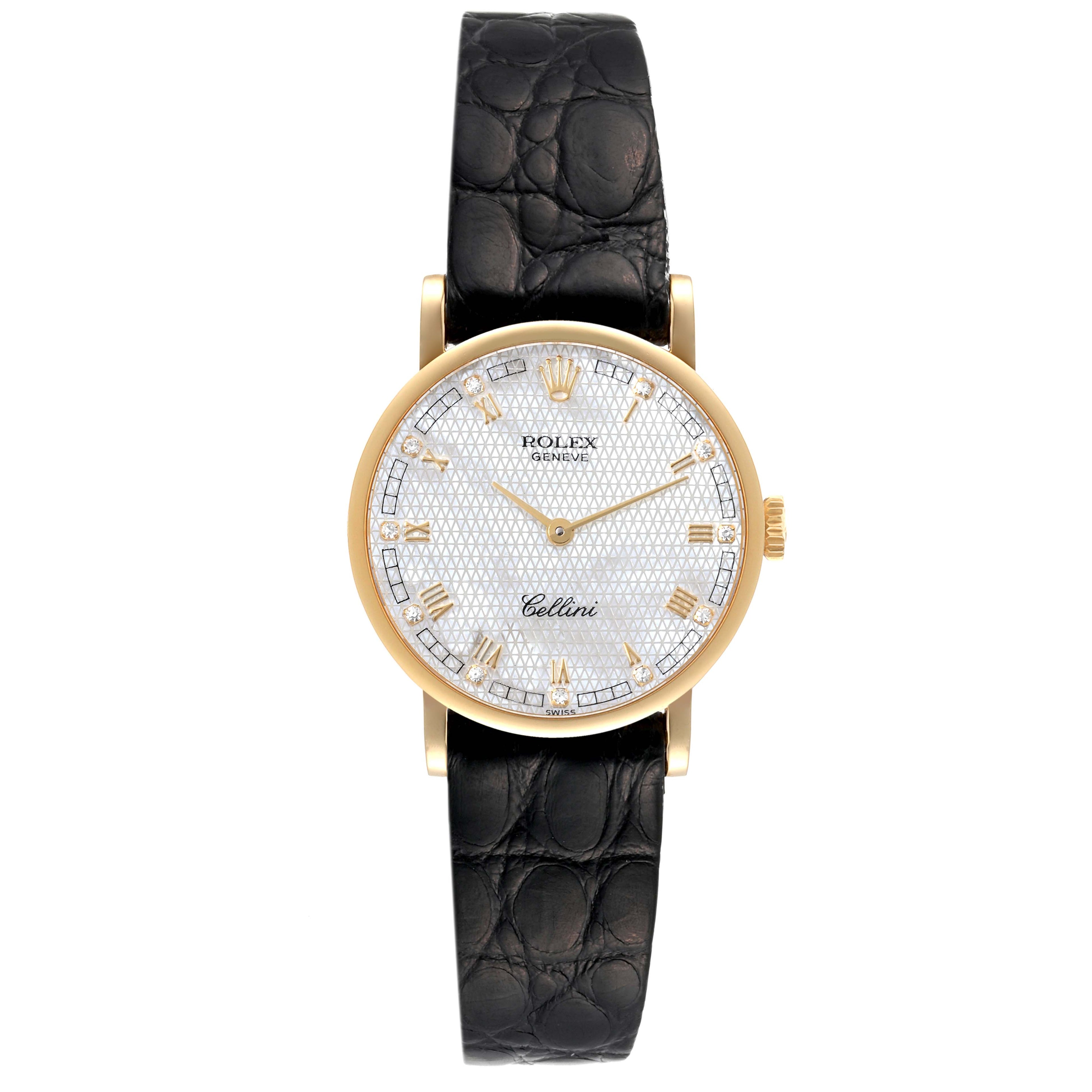 Rolex Cellini Classic Yellow Gold MOP Dial Ladies Watch 5109 Box Papers