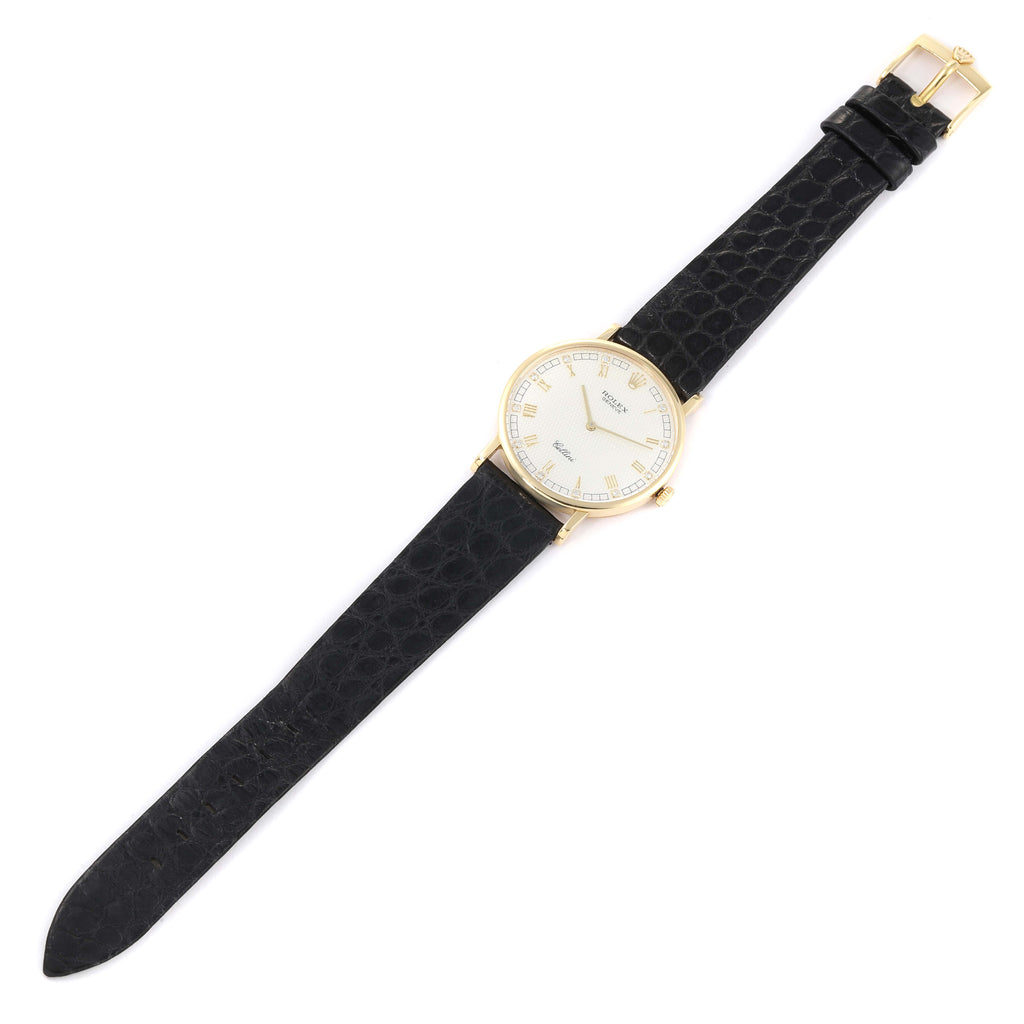 Rolex Cellini Classic Yellow Gold MOP Diamond Dial Ladies Watch 5112