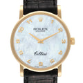 Rolex Cellini Classic Yellow Gold Mother of Pearl Dial Mens Watch 5115 Box Card