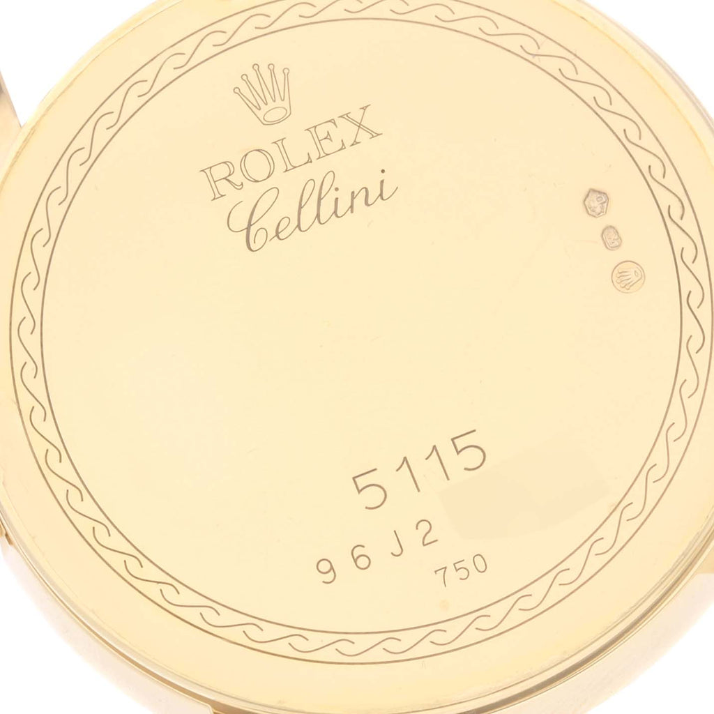 Rolex Cellini Classic Yellow Gold Mother of Pearl Dial Mens Watch 5115 Box Card
