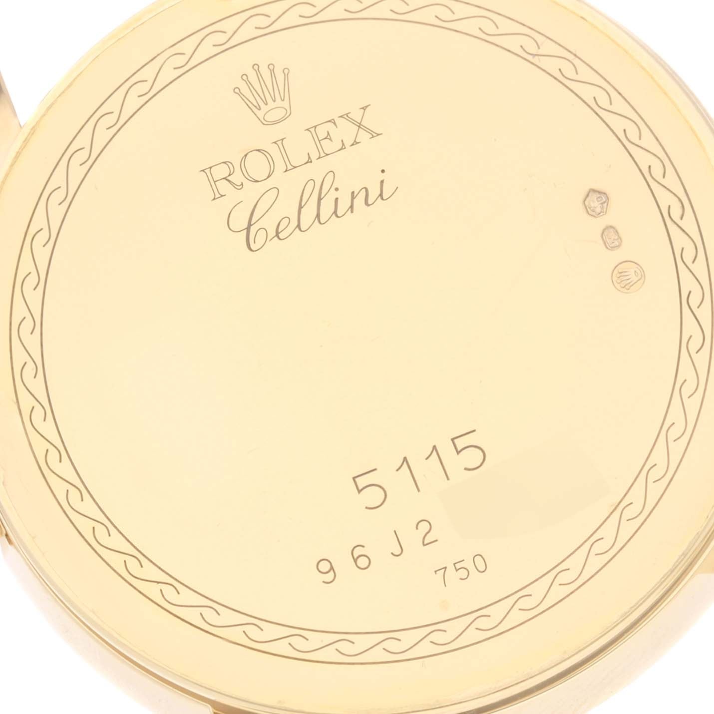 Rolex Cellini Classic Yellow Gold Mother of Pearl Dial Mens Watch 5115 Box Card