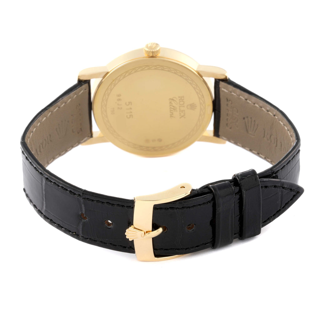 Rolex Cellini Classic Yellow Gold Mother of Pearl Dial Mens Watch 5115 Box Card