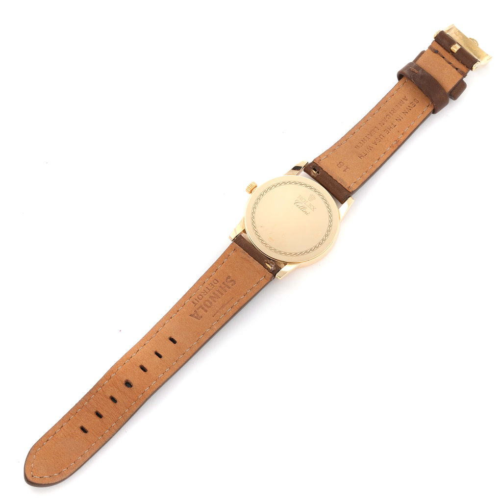 Rolex Cellini Classic Yellow Gold Mother of Pearl Dial Mens Watch 5116