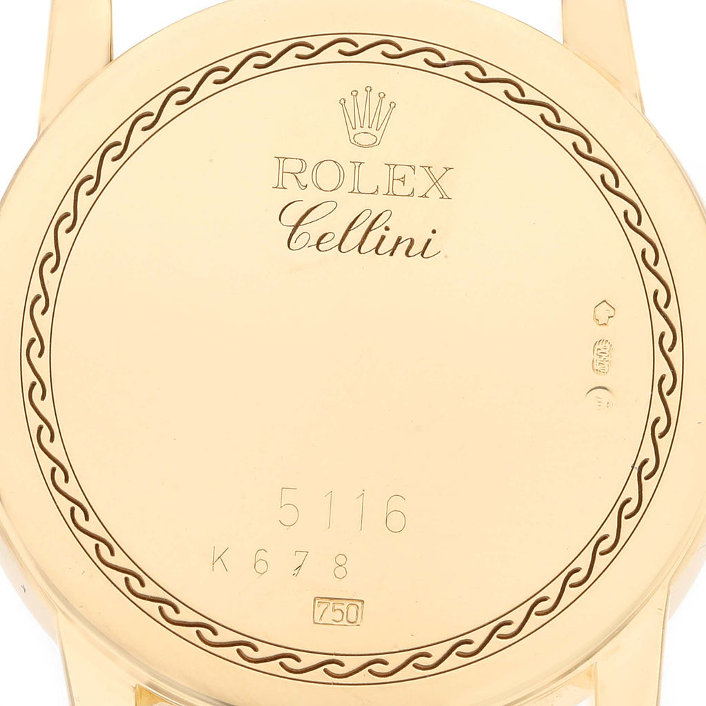 Rolex Cellini Classic Yellow Gold Mother of Pearl Dial Mens Watch 5116
