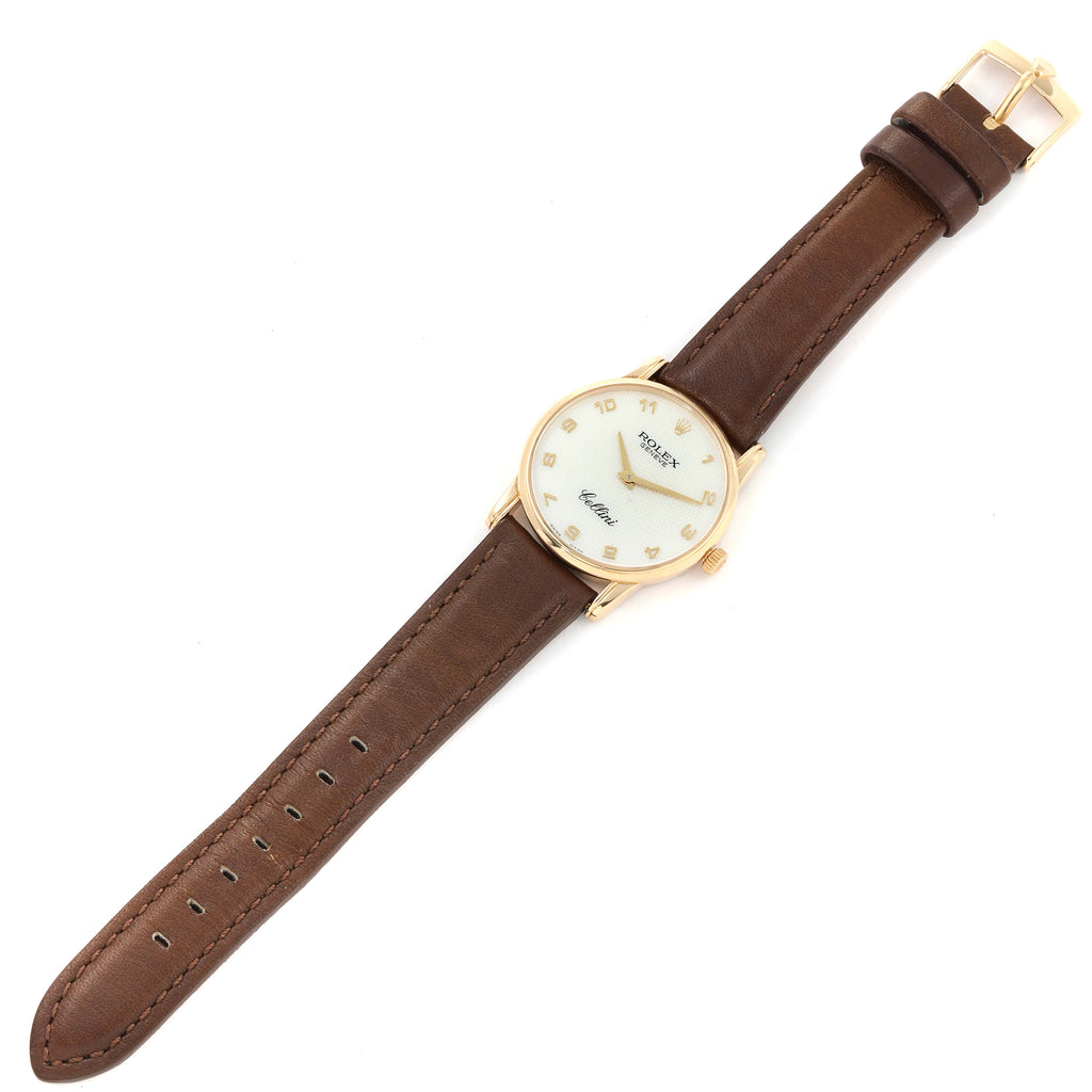 Rolex Cellini Classic Yellow Gold Mother of Pearl Dial Mens Watch 5116