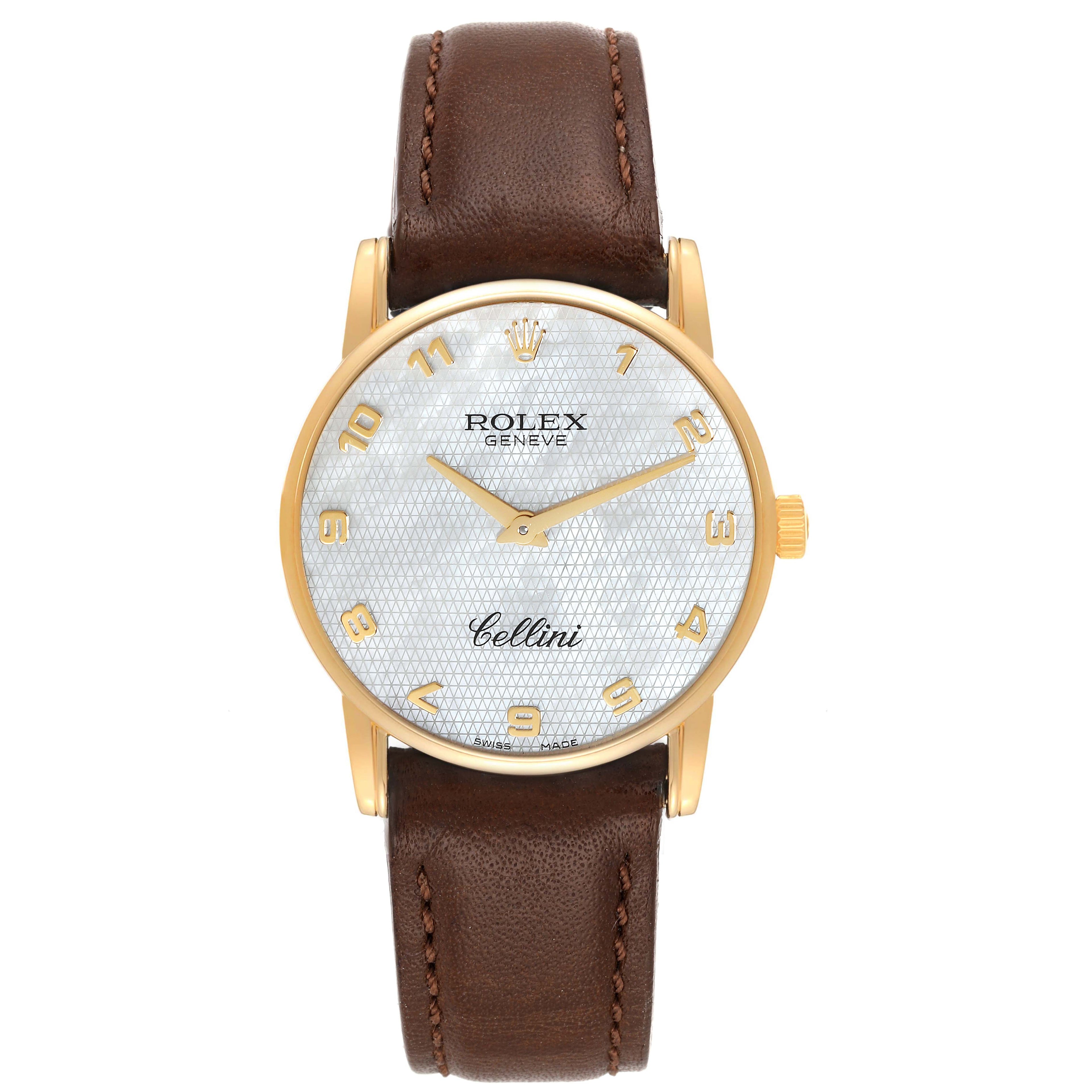Rolex Cellini Classic Yellow Gold Mother of Pearl Dial Mens Watch 5116