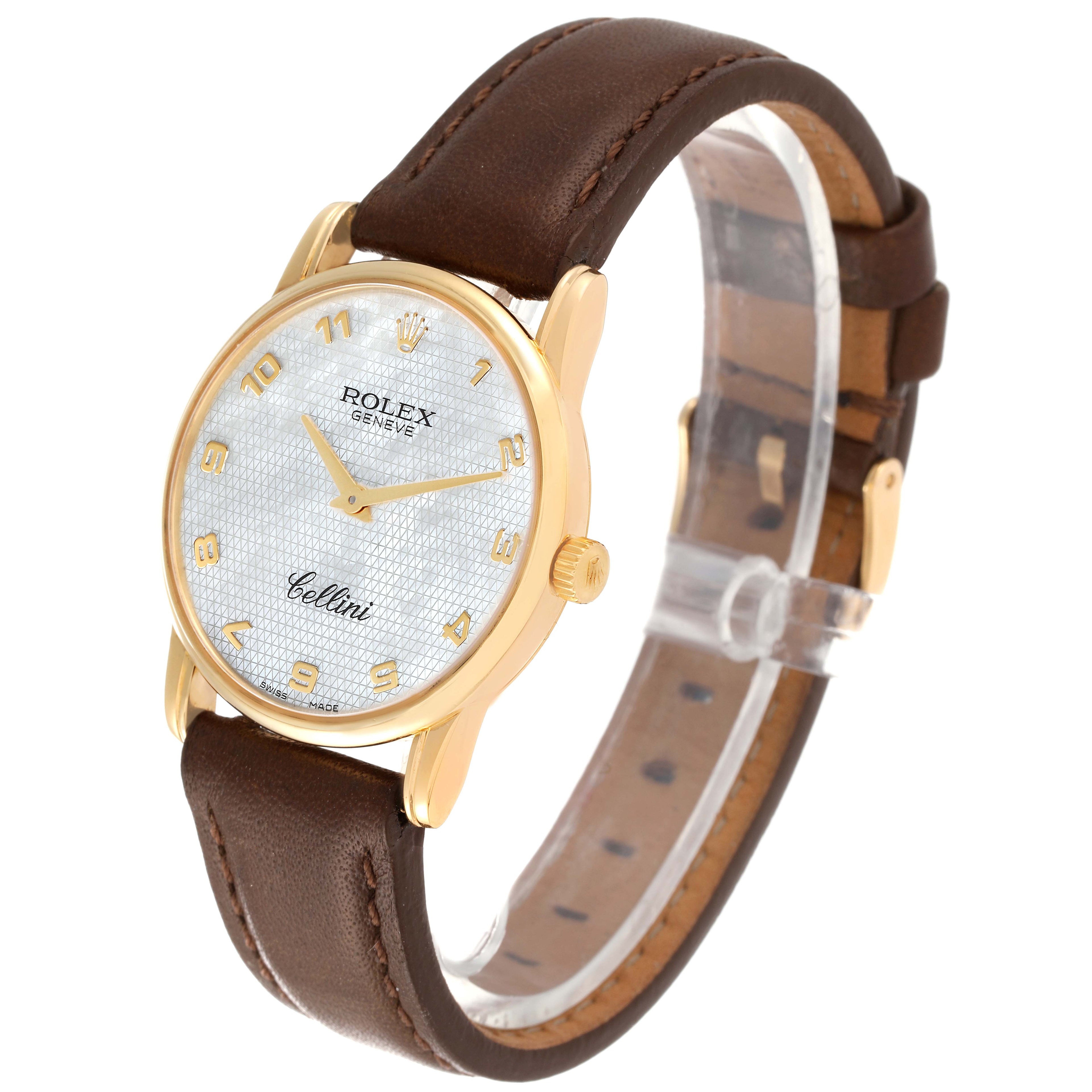 Rolex Cellini Classic Yellow Gold Mother of Pearl Dial Mens Watch 5116