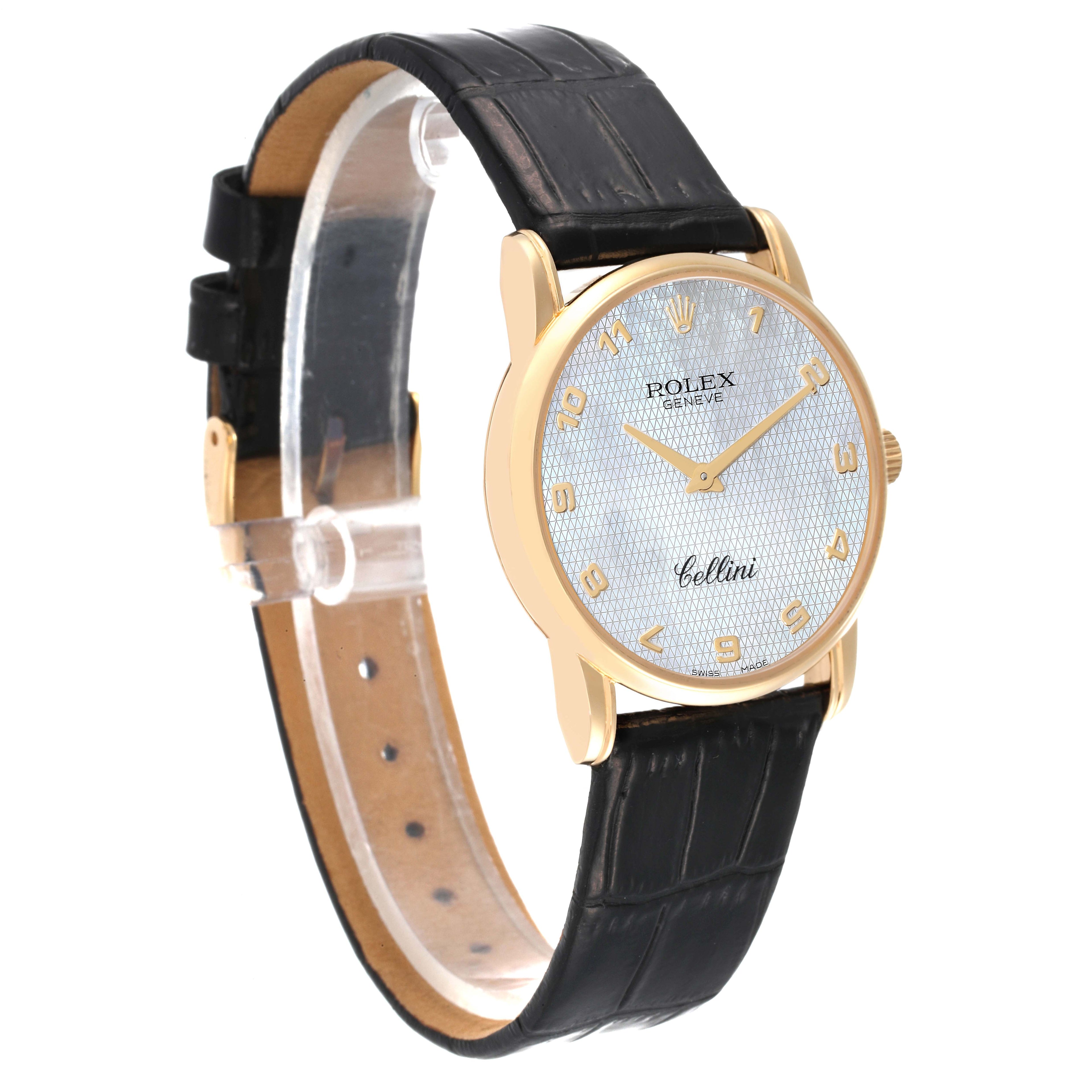 Rolex Cellini Classic Yellow Gold Mother of Pearl Dial Mens Watch 5116 Card