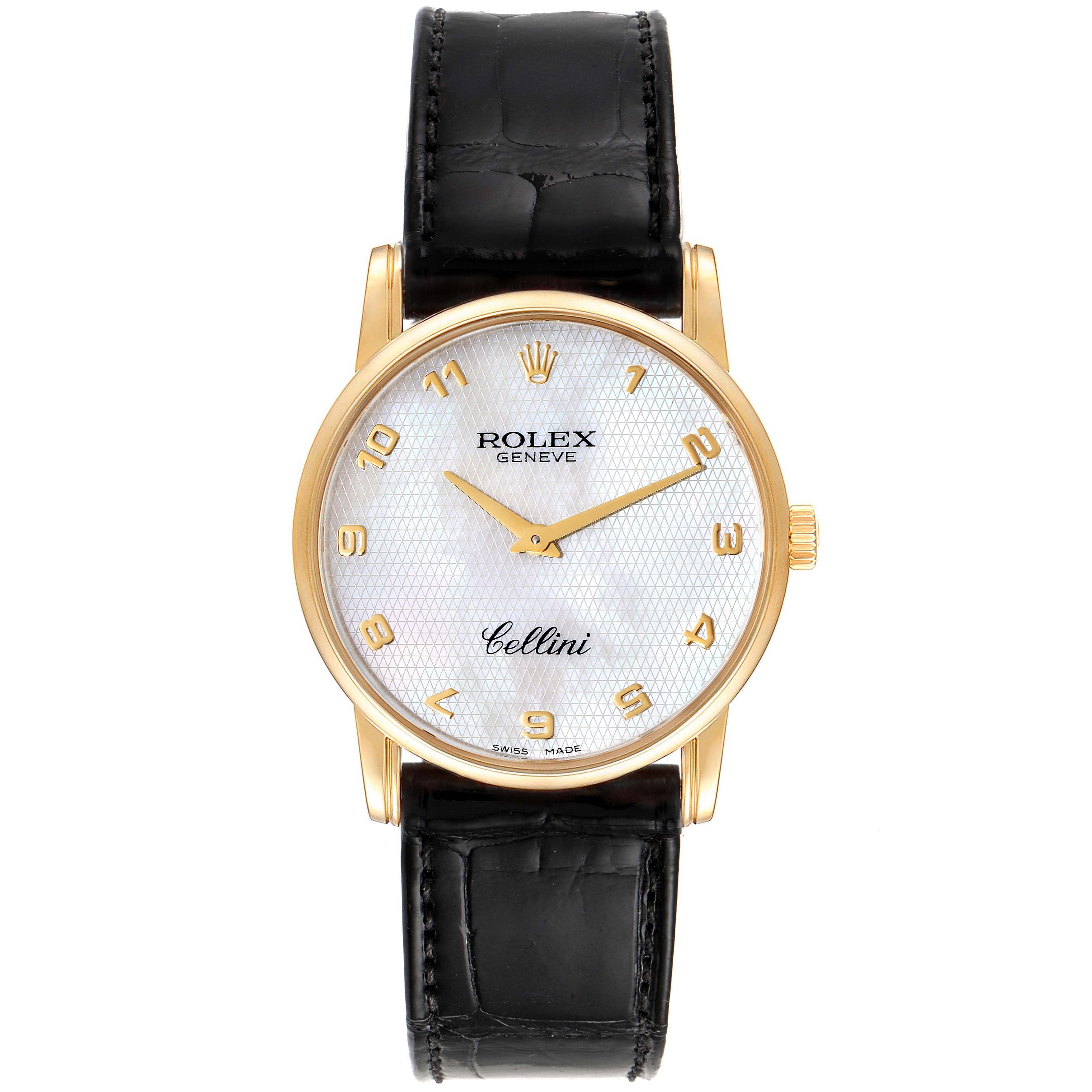 Rolex Cellini Classic Yellow Gold Mother of Pearl Dial Unisex Watch 5116