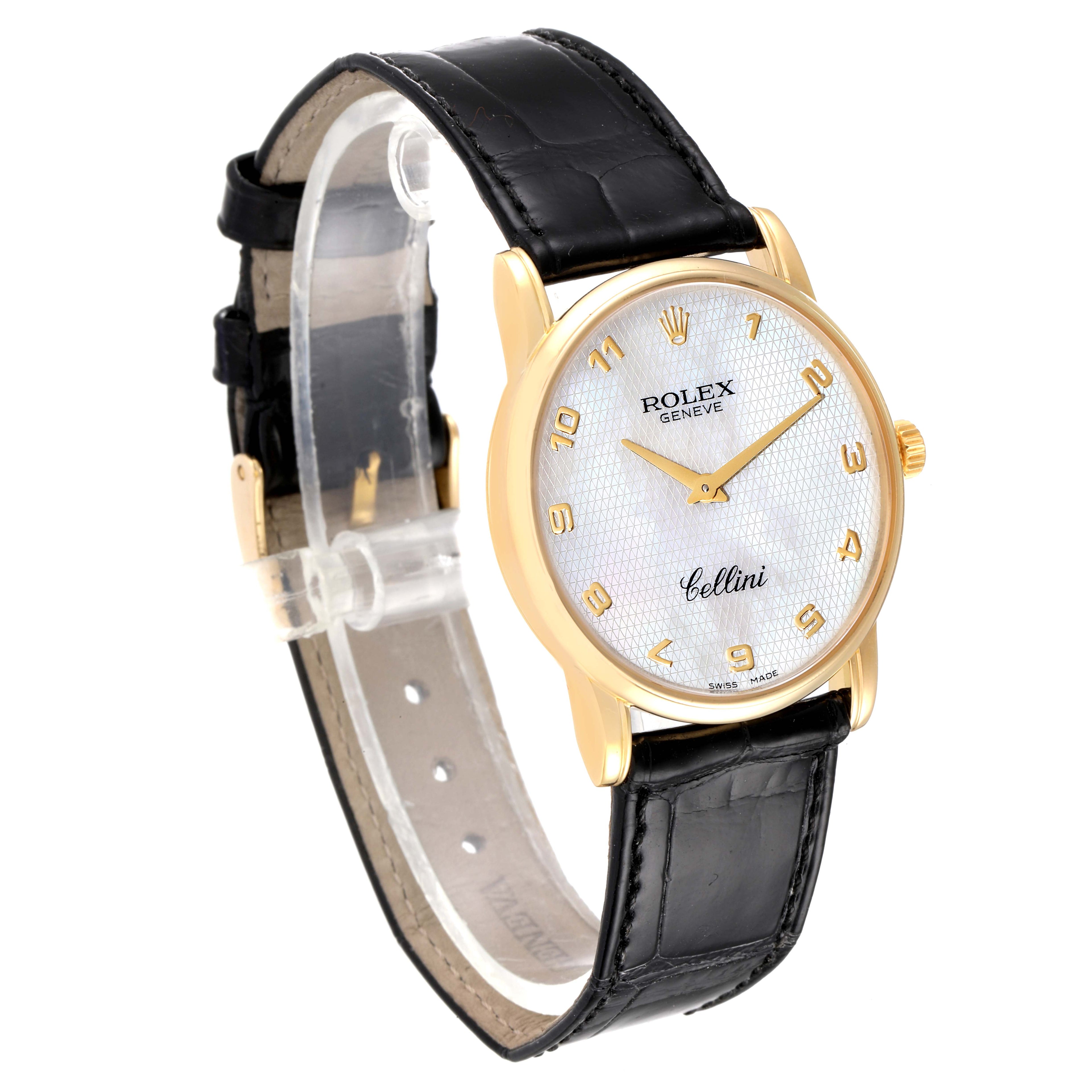 Rolex Cellini Classic Yellow Gold Mother of Pearl Dial Unisex Watch 5116