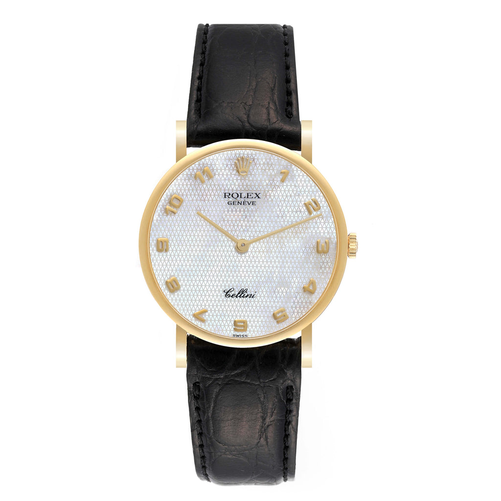 Rolex Cellini Classic Yellow Gold Mother Of Pearl Dial Mens Watch 5112