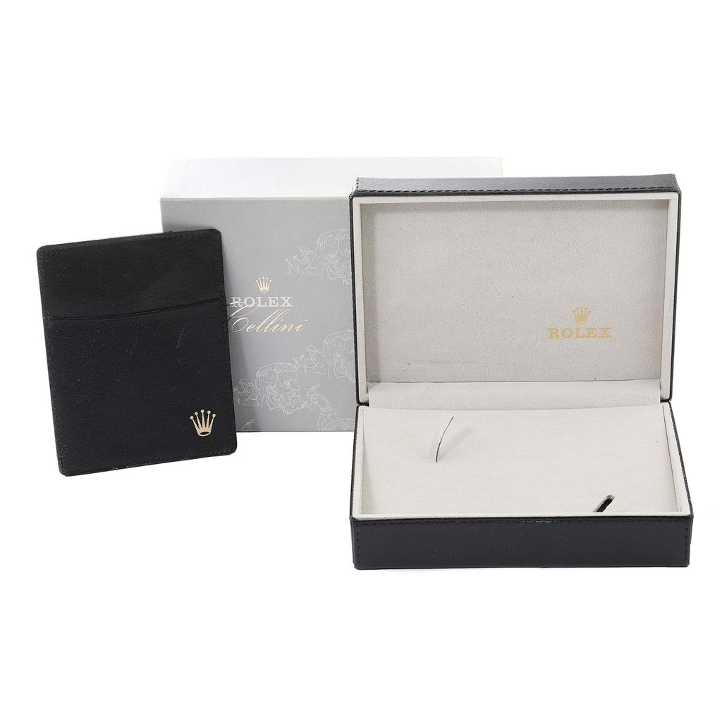Rolex Cellini Classic Yellow Gold Silver Dial Brown Strap Mens Watch 5115