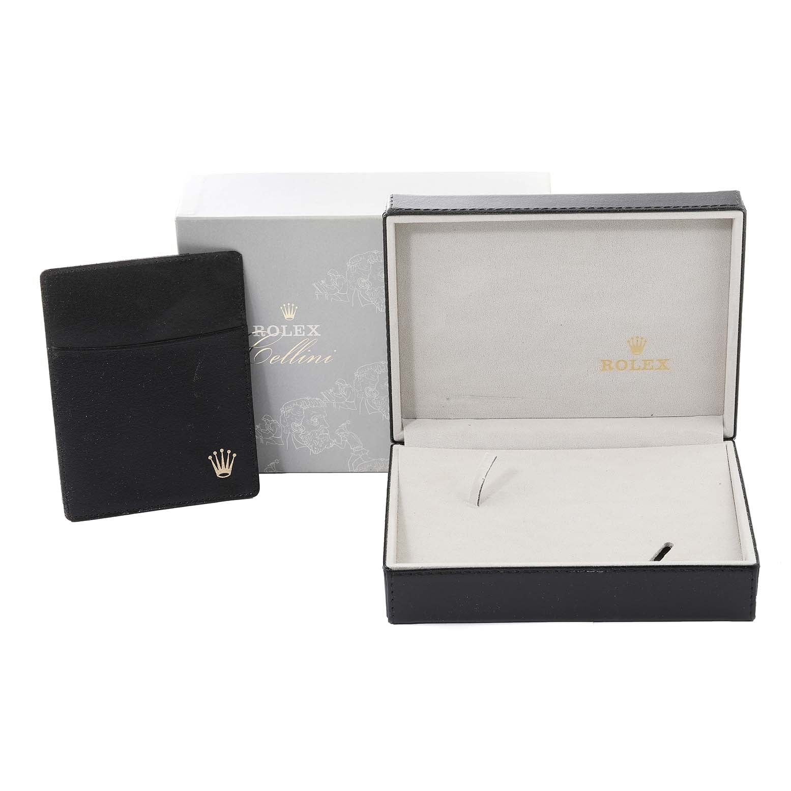 Rolex Cellini Classic Yellow Gold Silver Dial Brown Strap Mens Watch 5115