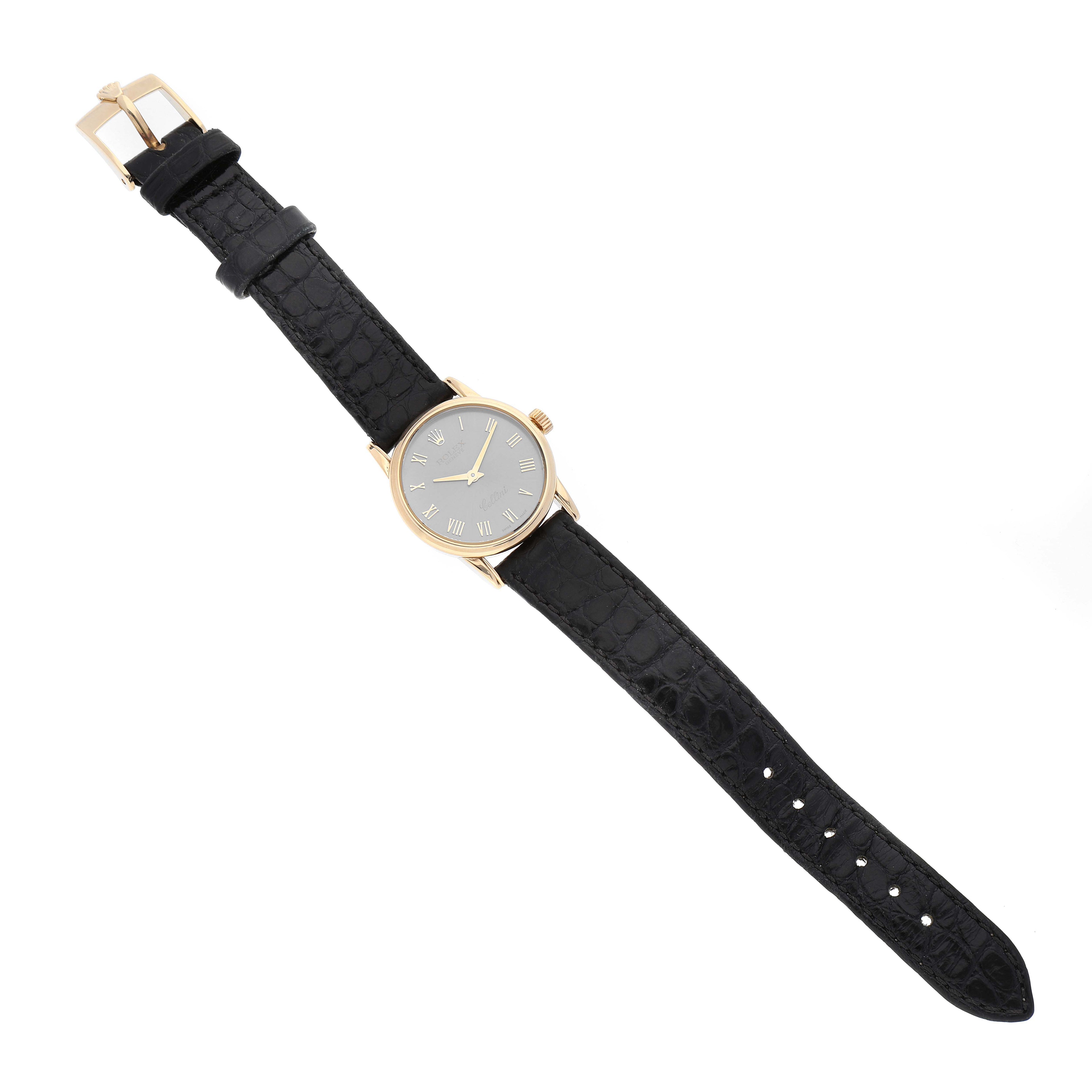 Rolex Cellini Classic Yellow Gold Slate Dial Ladies Watch 6111