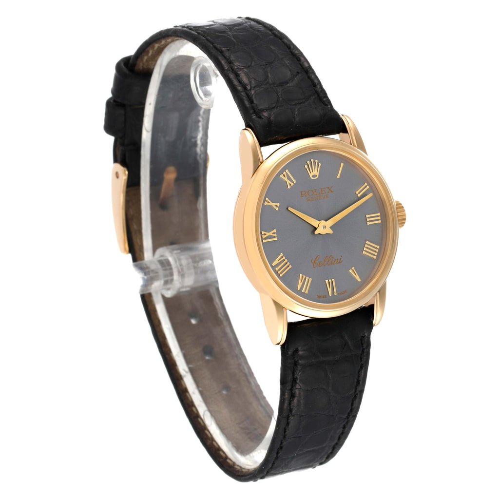 Rolex Cellini Classic Yellow Gold Slate Dial Ladies Watch 6111