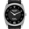 Rolex Cellini Danaos 18K White Gold Black Dial Mens Watch 4233 Box Papers