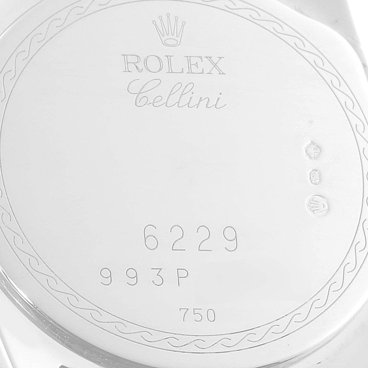 Rolex Cellini Danaos 18K White Rose Gold White Dial Ladies Watch 6229 Card