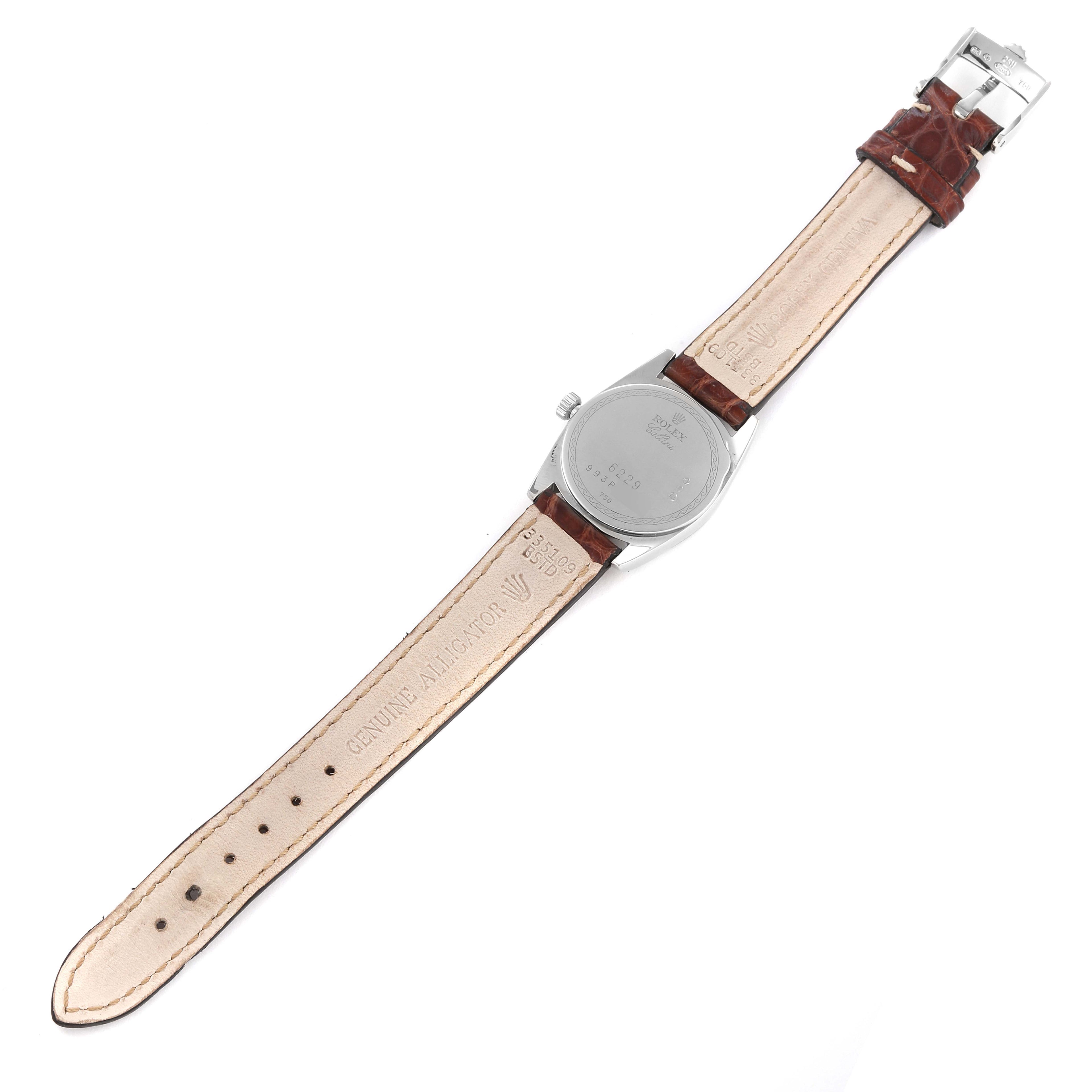 Rolex Cellini Danaos 18K White Rose Gold White Dial Ladies Watch 6229 Card
