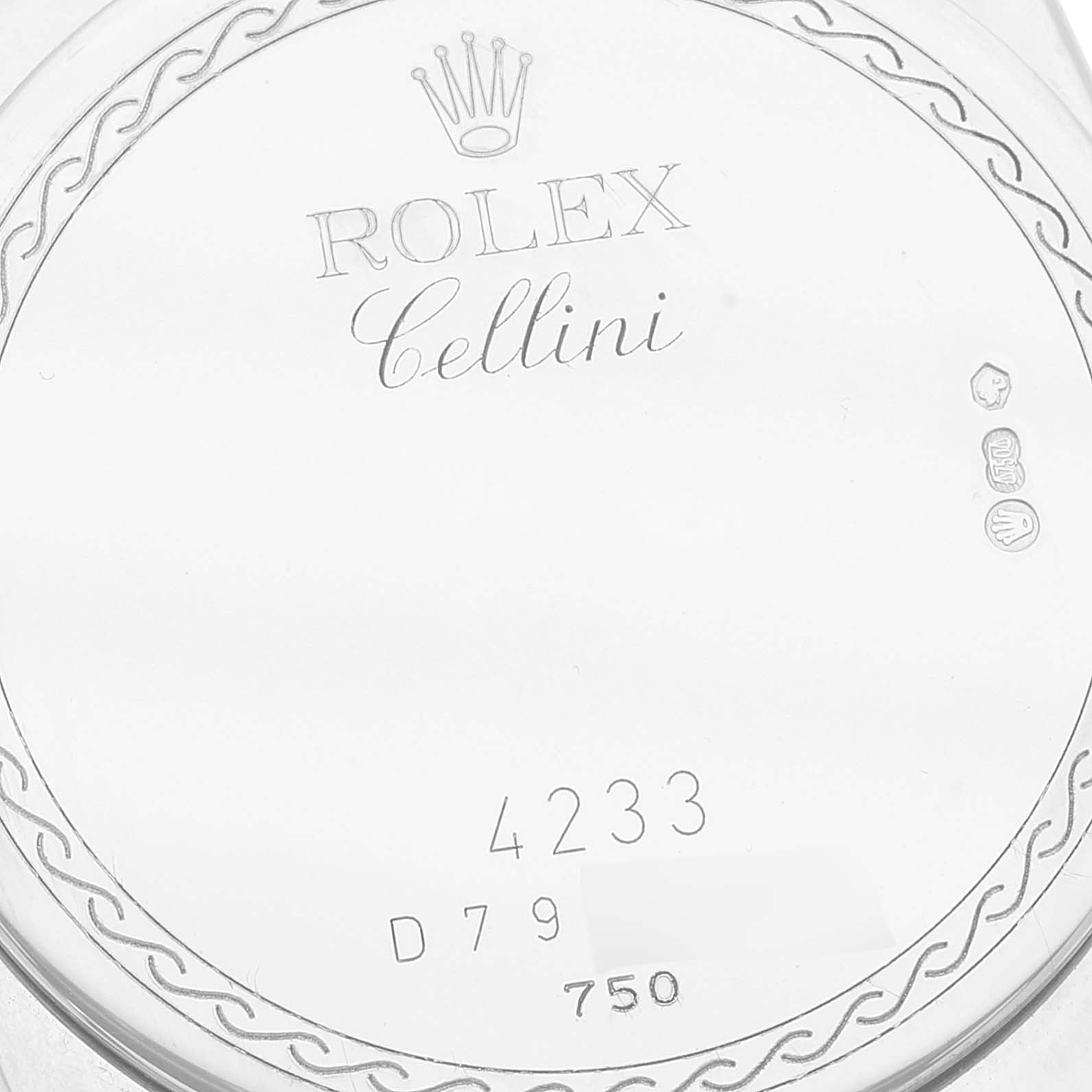 Rolex Cellini Danaos 18K White Rose Gold White Dial Mens Watch 4233
