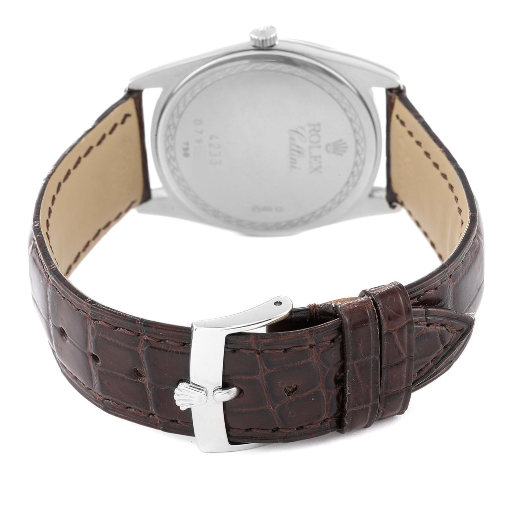 Rolex Cellini Danaos 18K White Rose Gold White Dial Mens Watch 4233