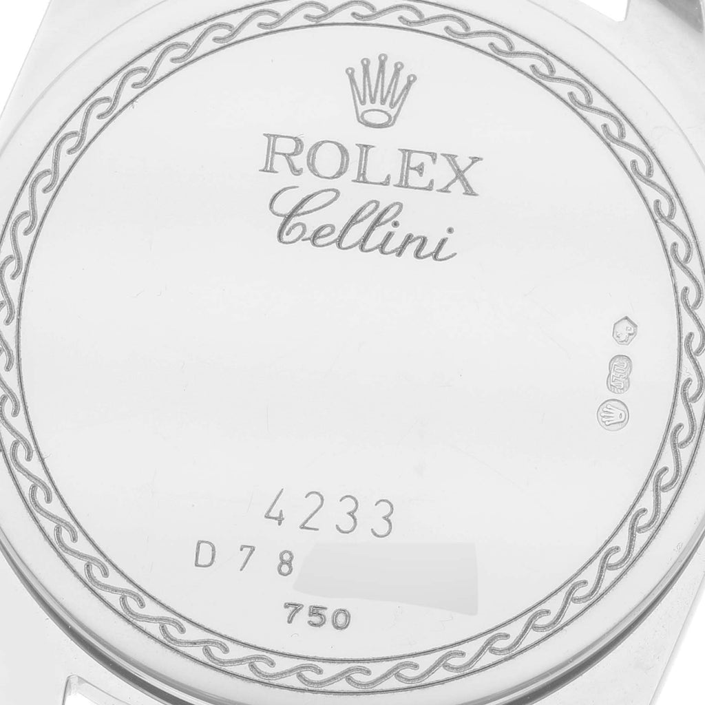 Rolex Cellini Danaos 18K White Rose Gold White Dial Mens Watch 4233 Box Papers