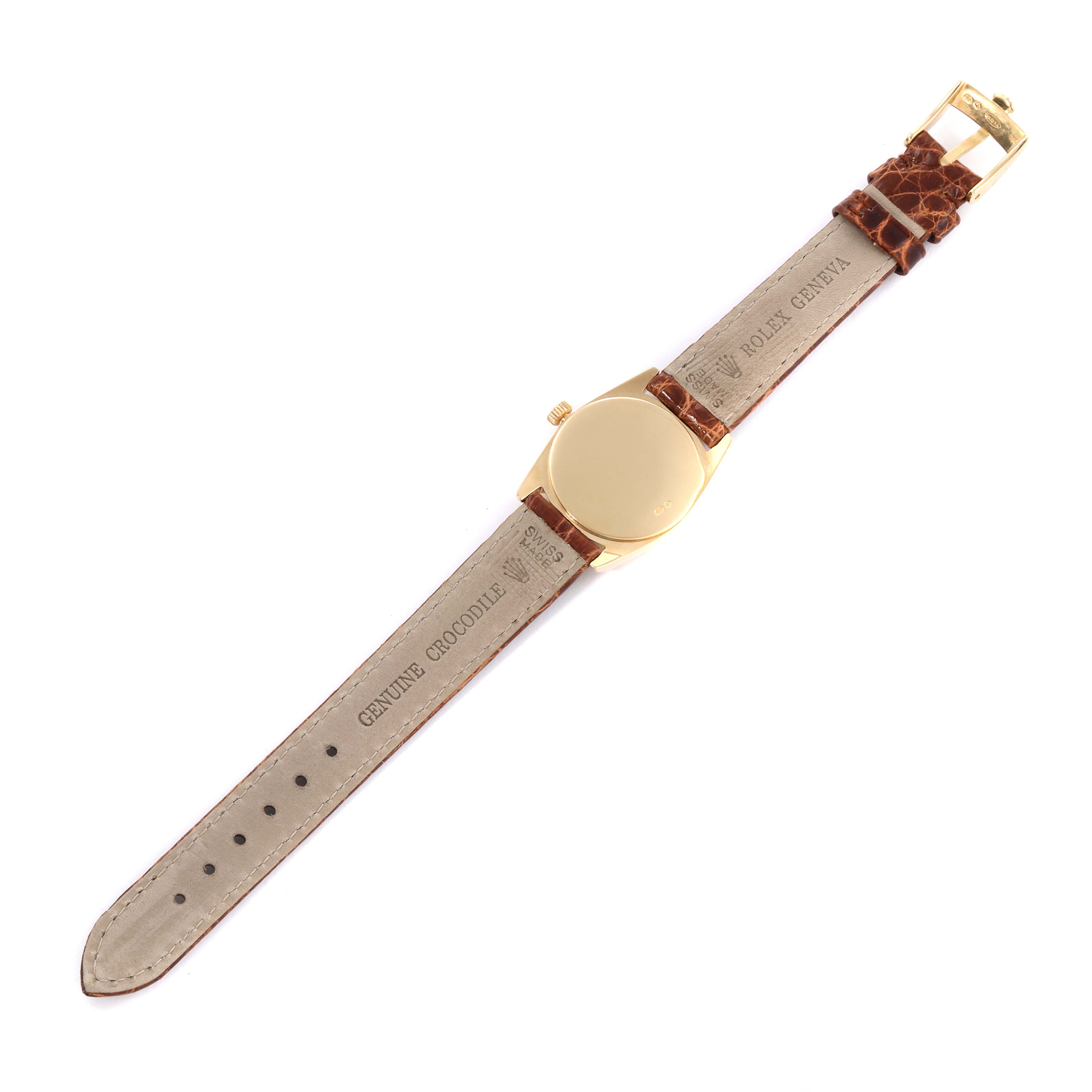 Rolex Cellini Danaos 18K Yellow Gold White Dial Ladies Watch 6229