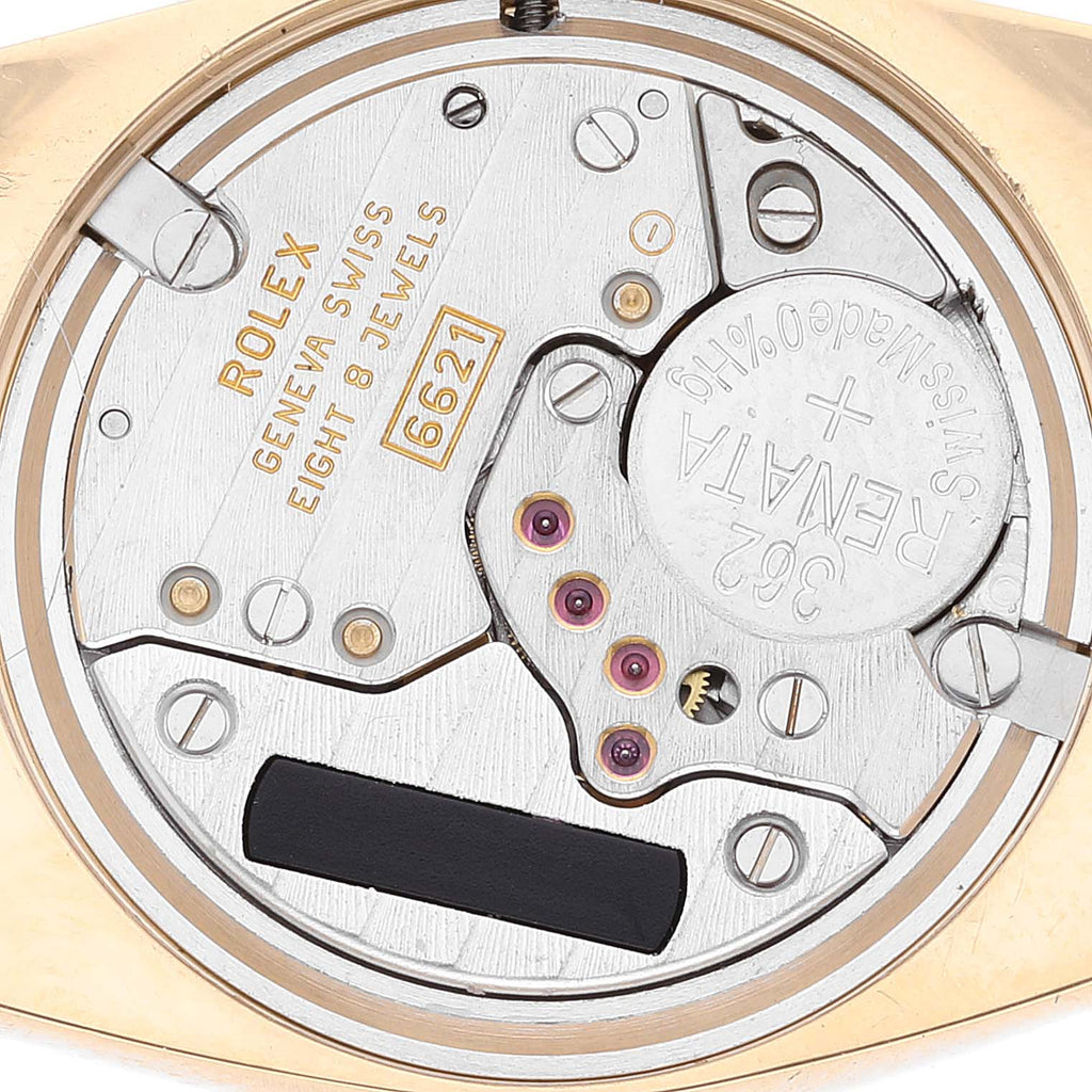 Rolex Cellini Danaos 18K Yellow Gold White Dial Ladies Watch 6229
