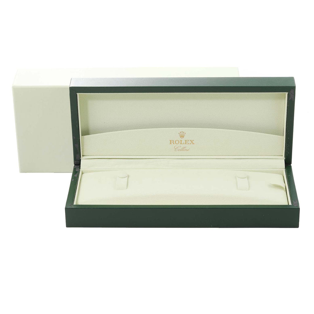 Rolex Cellini Danaos Black Dial White Gold Rose Gold Brown Strap Mens Watch 4233