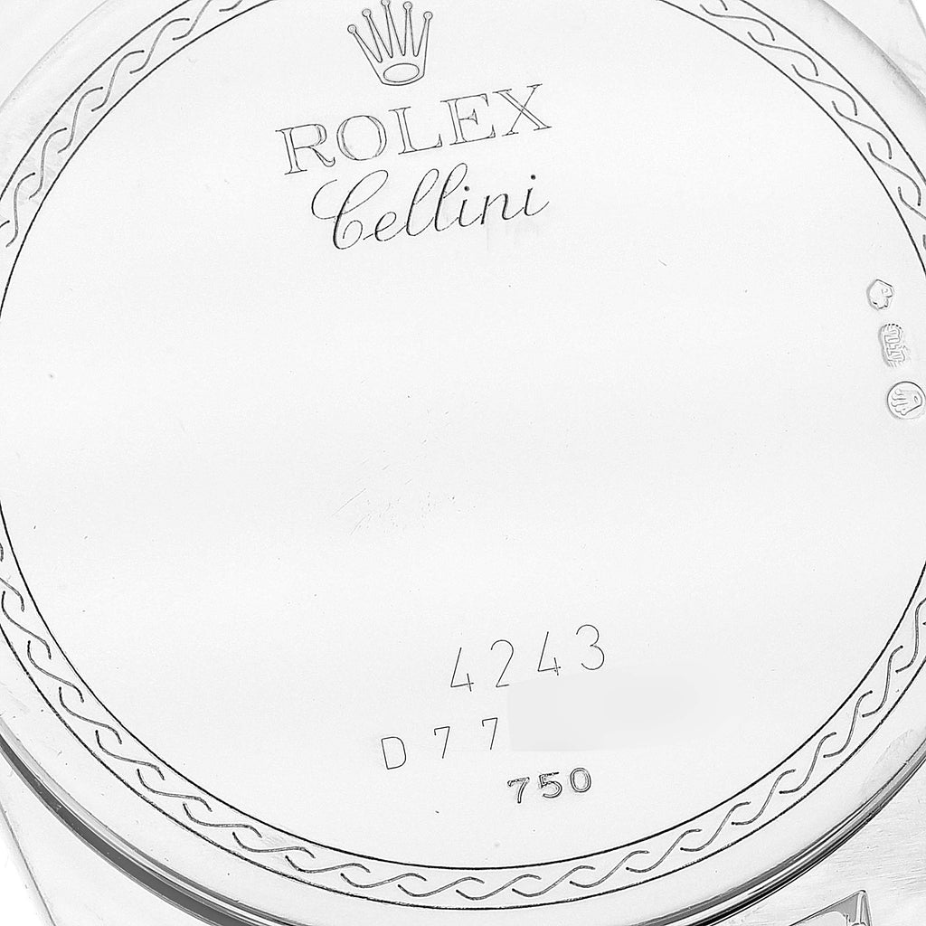 Rolex Cellini Danaos White Gold Rose Gold Black Dial Mens Watch 4243