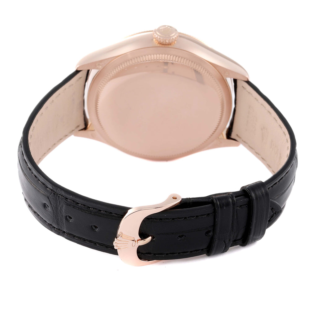 Rolex Cellini Date 18K Everose Gold Silver Dial Mens Watch 50515