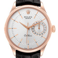 Rolex Cellini Date 18K Everose Gold Silver Dial Mens Watch 50515 Box Card