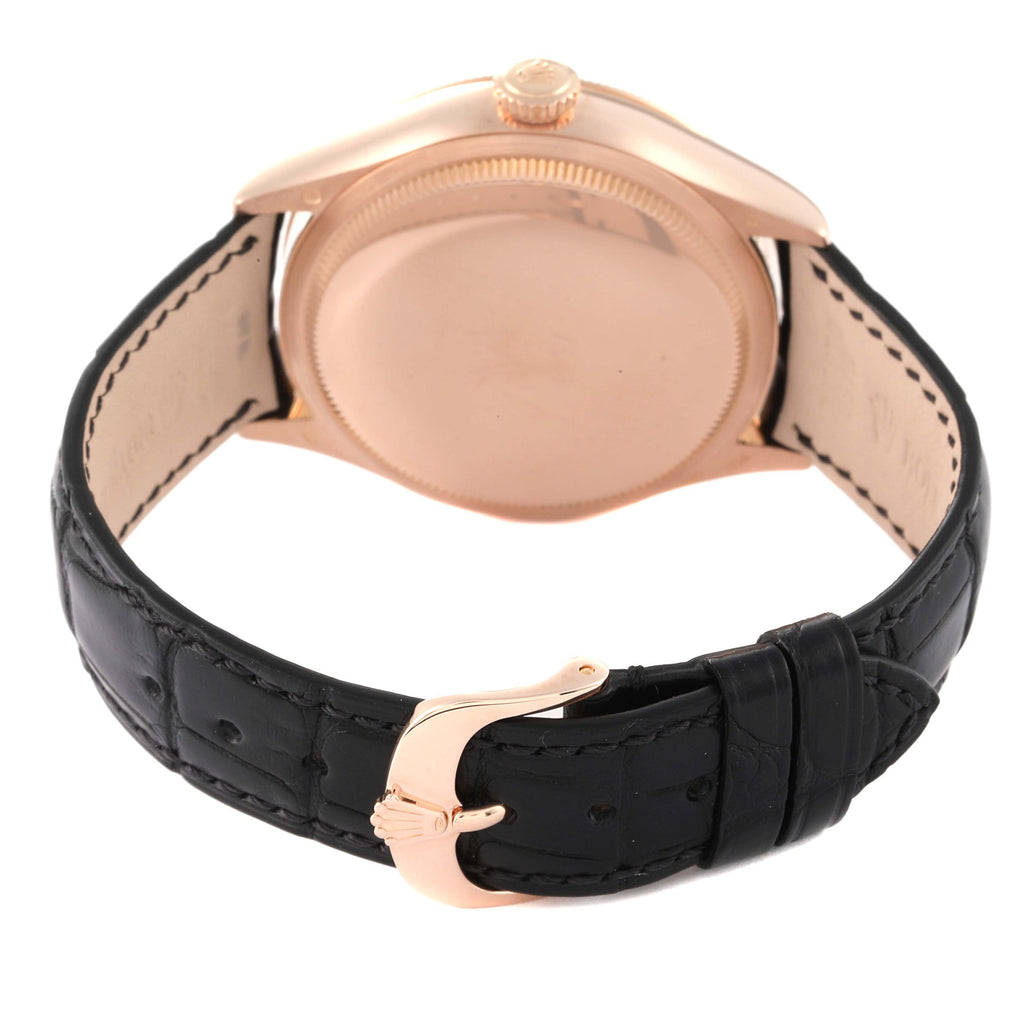 Rolex Cellini Date 18K Rose Gold Silver Dial Mens Watch 50515 Box Card