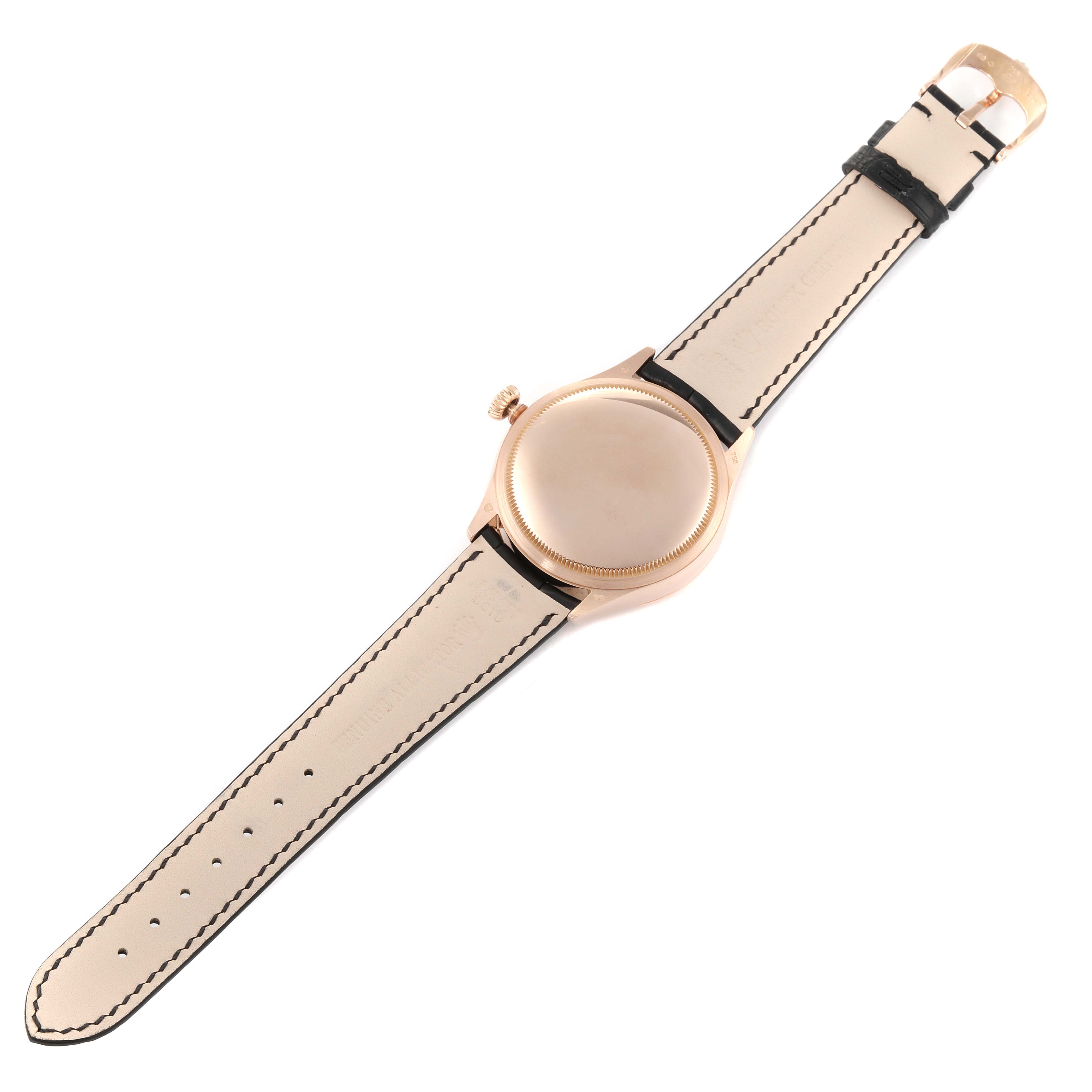 Rolex Cellini Date 18K Rose Gold Silver Dial Mens Watch 50515 Box Card