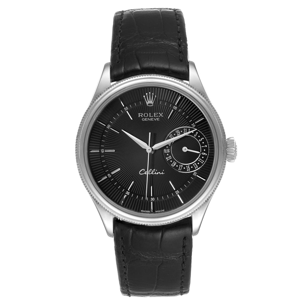 Rolex Cellini Date 18K White Gold Automatic Mens Watch 50519