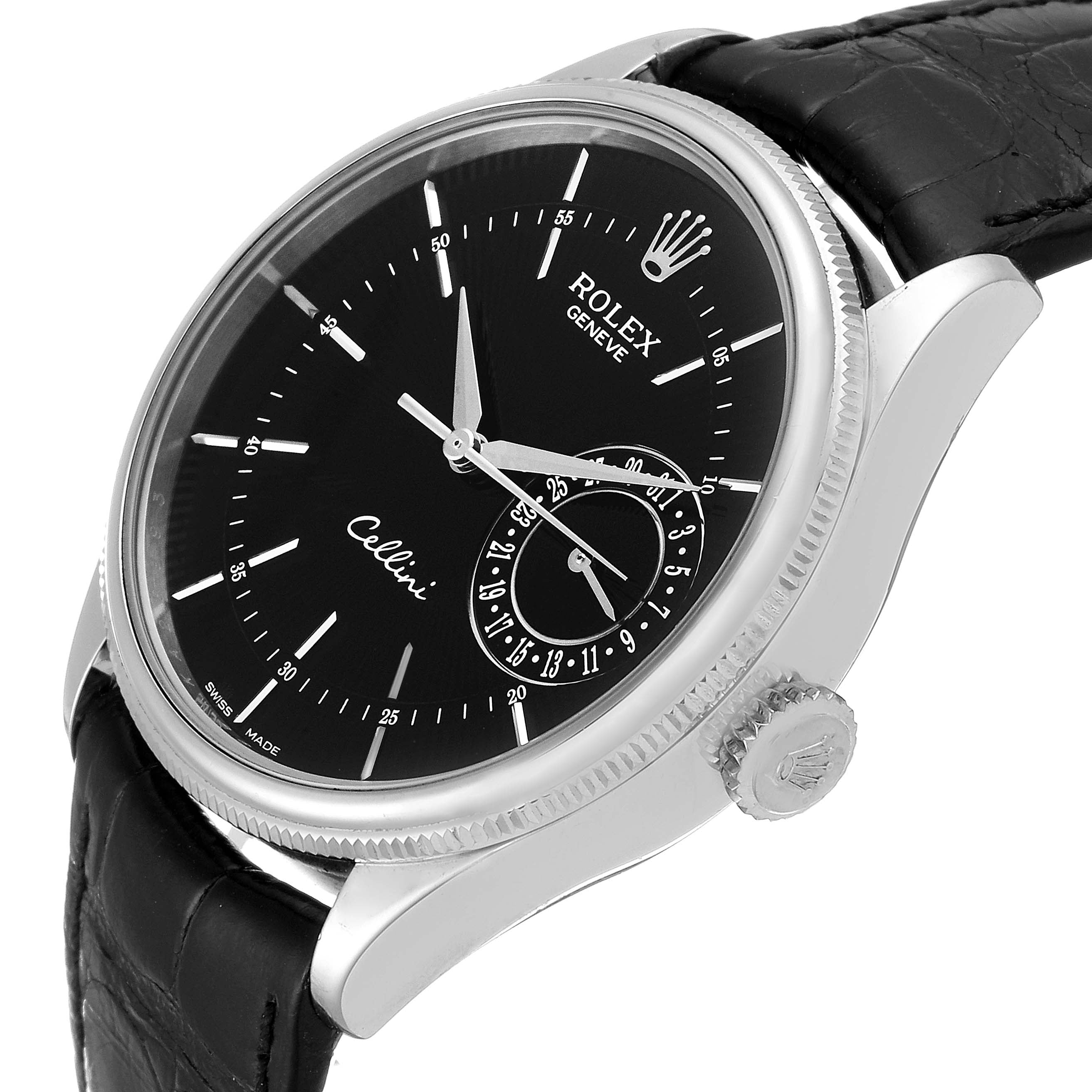 Rolex Cellini Date 18K White Gold Automatic Mens Watch 50519