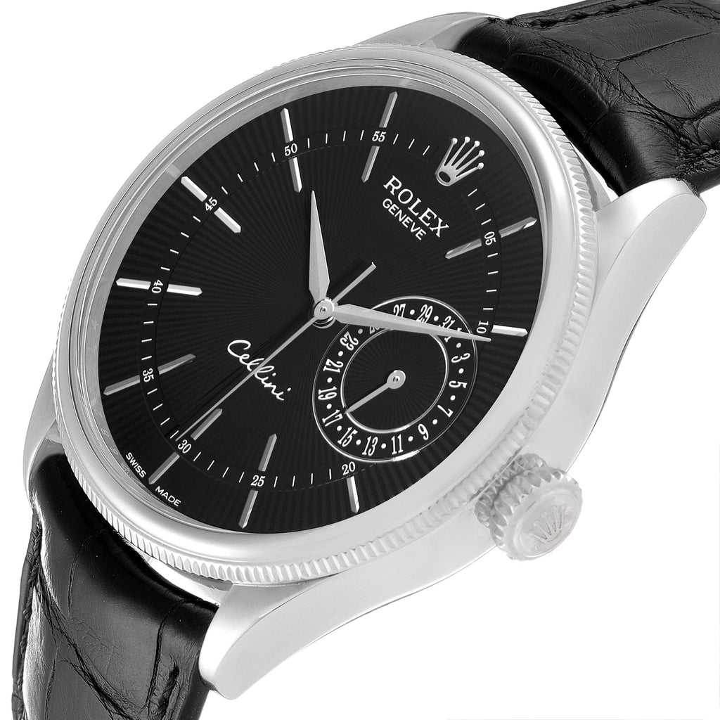 Rolex Cellini Date 18K White Gold Automatic Mens Watch 50519 Box Card