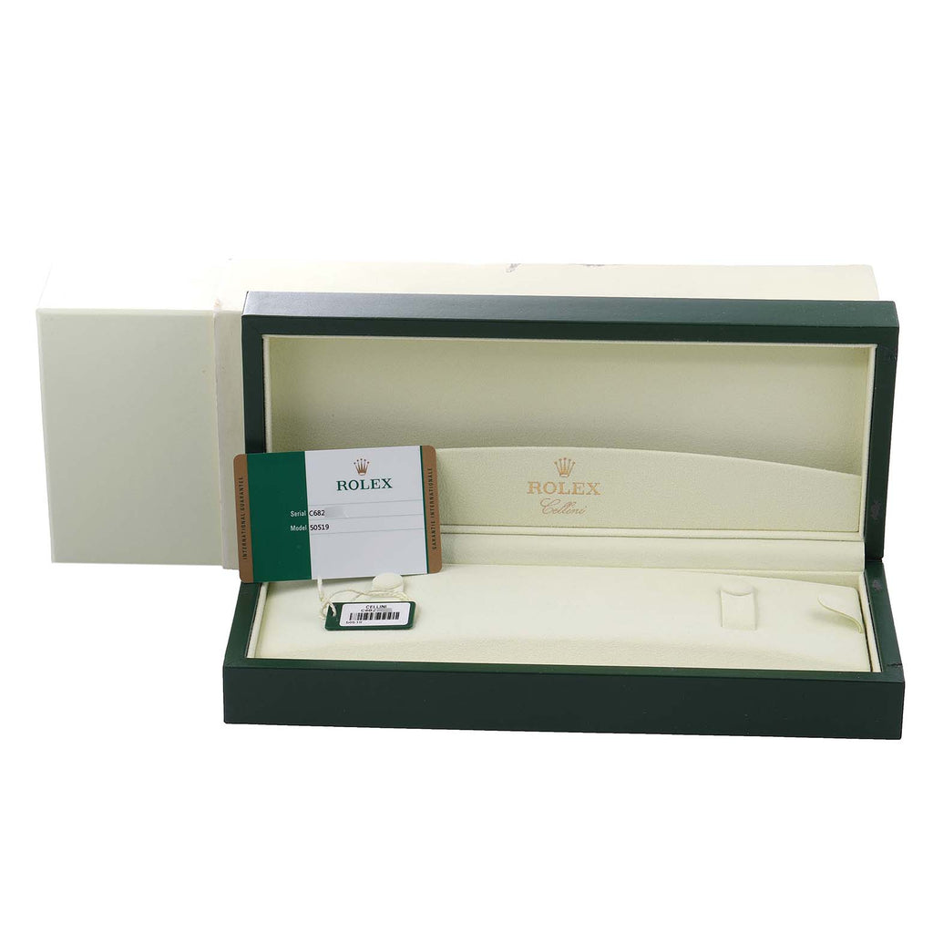 Rolex Cellini Date 18K White Gold Automatic Mens Watch 50519 Box Card