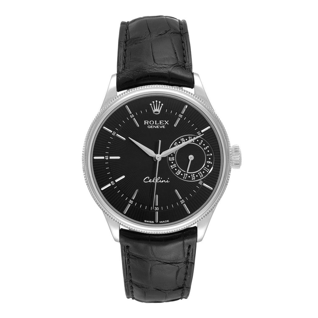 Rolex Cellini Date 18K White Gold Automatic Mens Watch 50519 Box Card