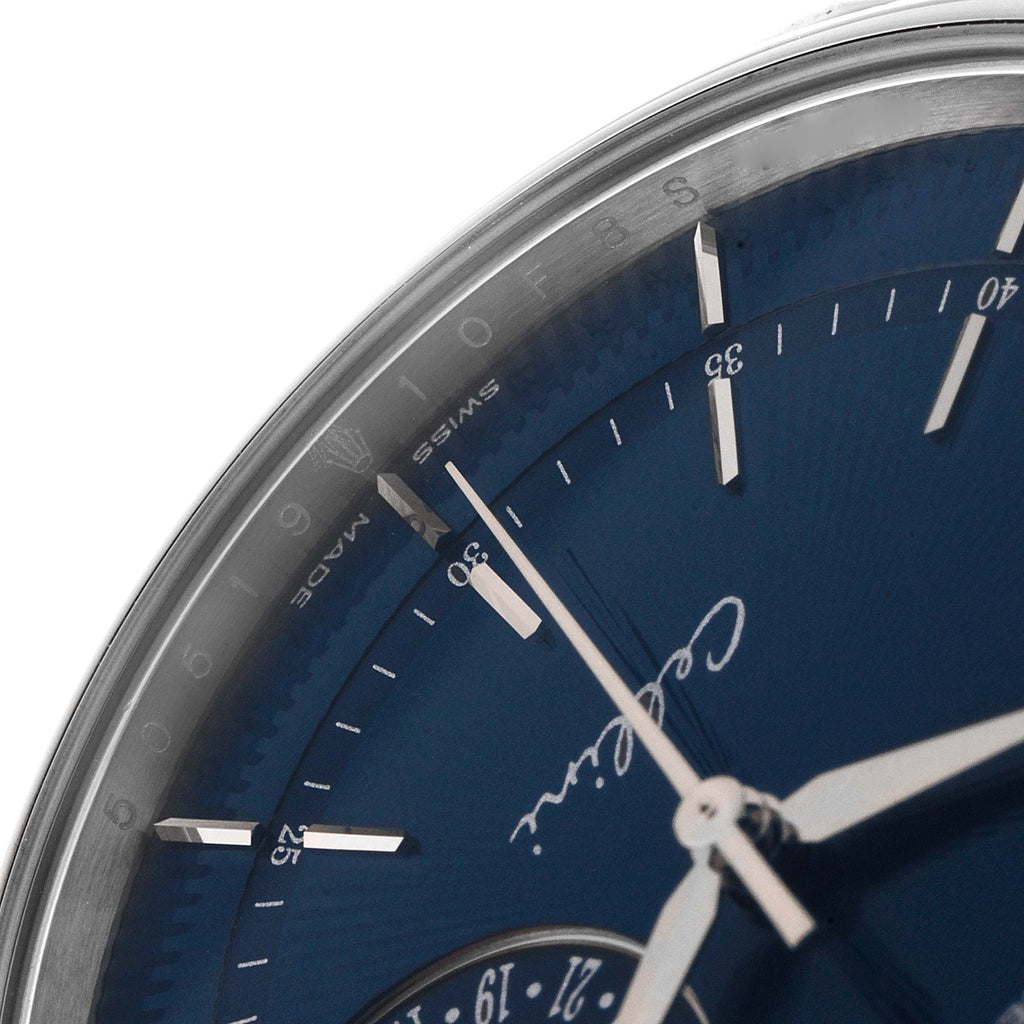 Rolex Cellini Date 18K White Gold Blue Dial Mens Watch 50519