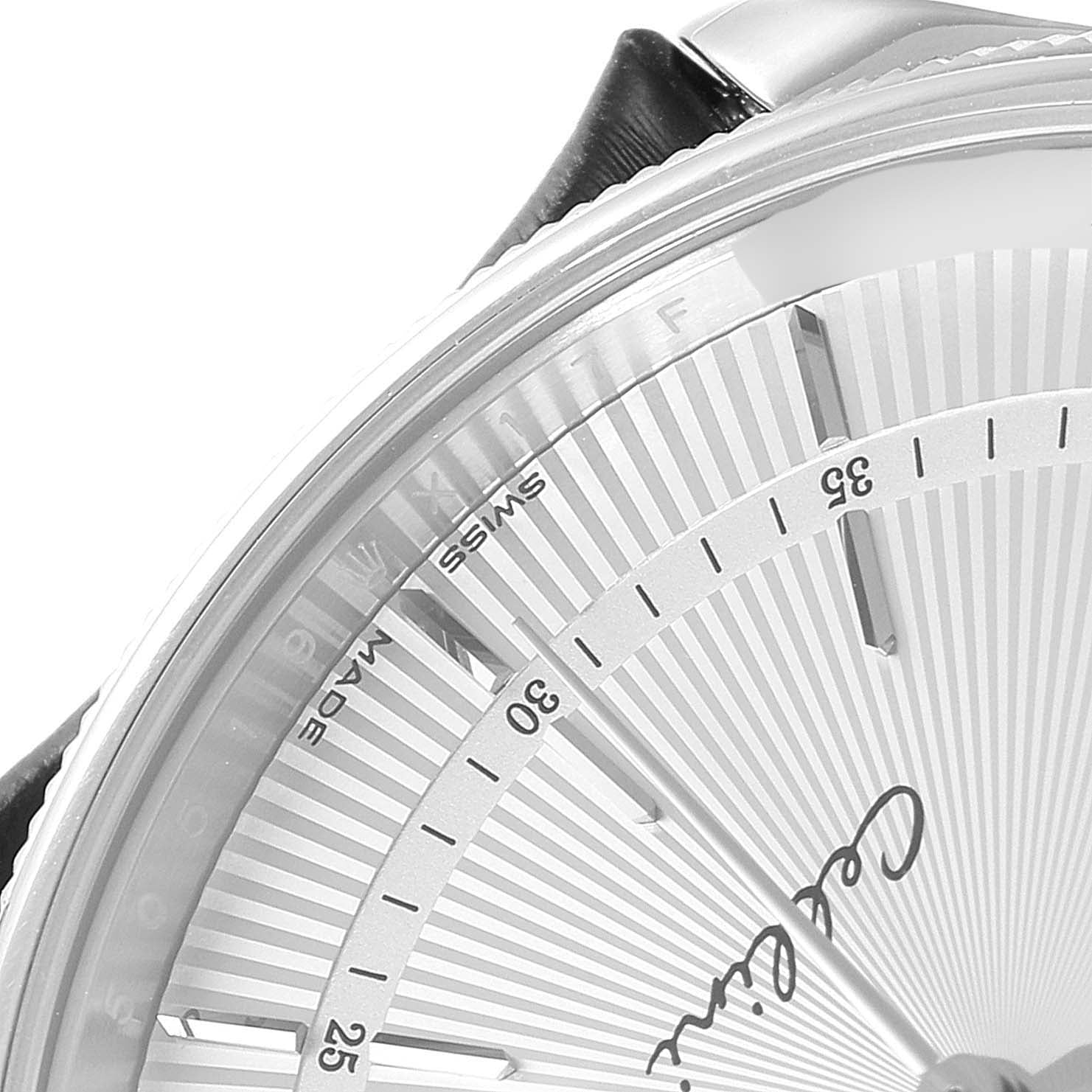 Rolex Cellini Date 18K White Gold Silver Dial Automatic Mens Watch 50519