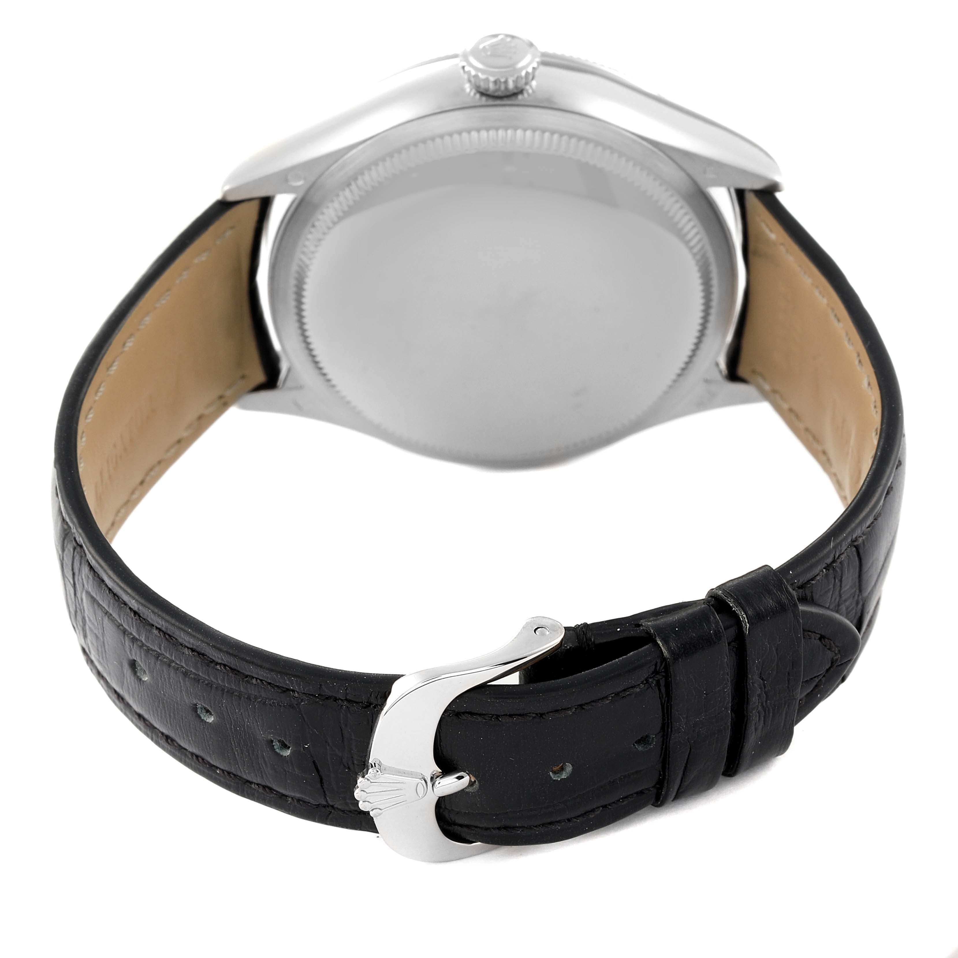Rolex Cellini Date 18K White Gold Silver Dial Automatic Mens Watch 50519
