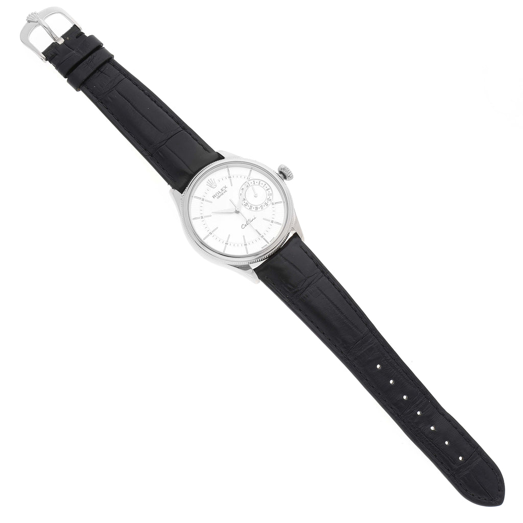 Rolex Cellini Date 18K White Gold Silver Dial Automatic Mens Watch 50519