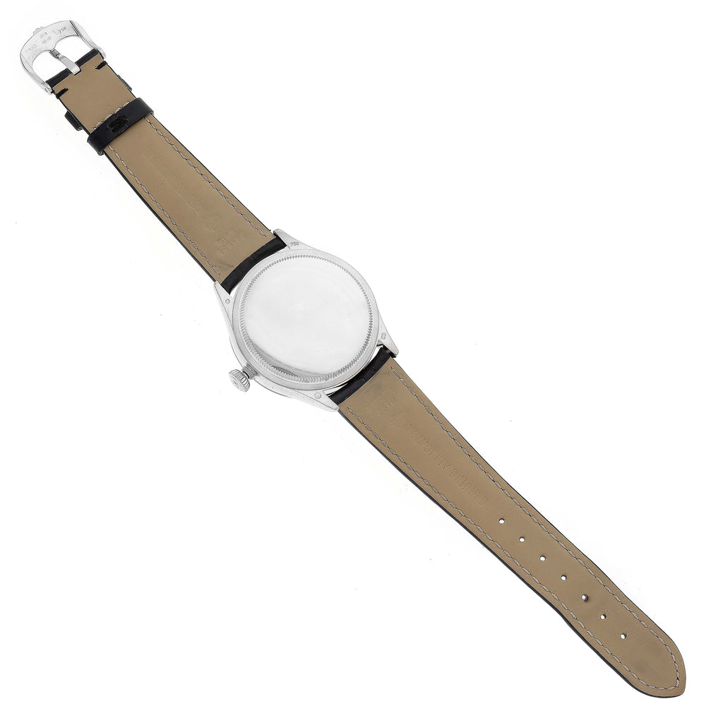 Rolex Cellini Date 18K White Gold Silver Dial Automatic Mens Watch 50519