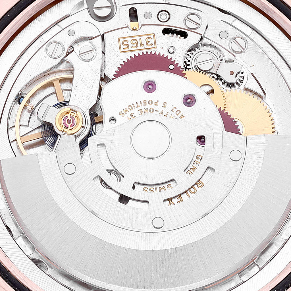 Rolex Cellini Date Rose Gold Black Dial Automatic Watch 50515 Card