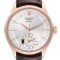 Rolex Cellini Dual Time Everose Rose Gold Automatic Mens Watch 50525 Box Card