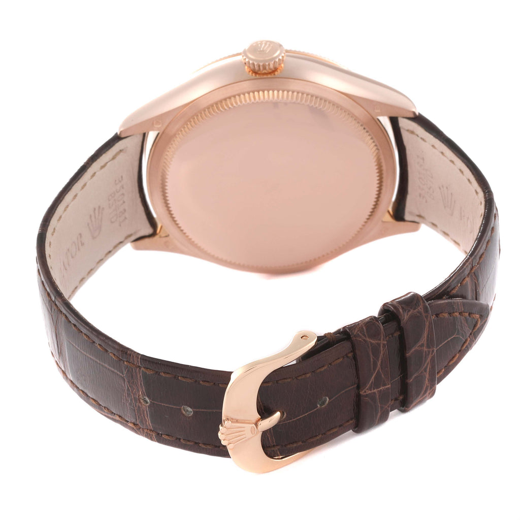 Rolex Cellini Dual Time Everose Rose Gold Automatic Mens Watch 50525 Box Card