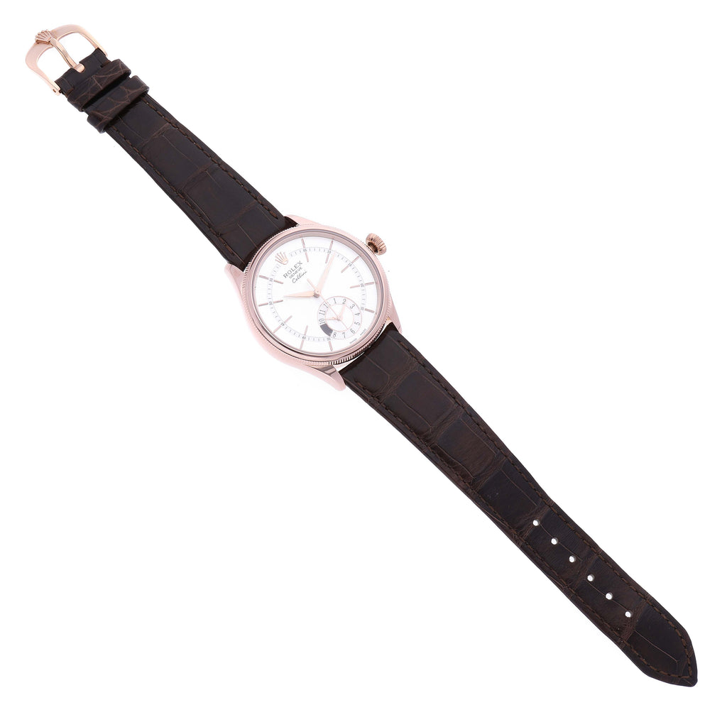 Rolex Cellini Dual Time Everose Rose Gold Automatic Mens Watch 50525 Box Card